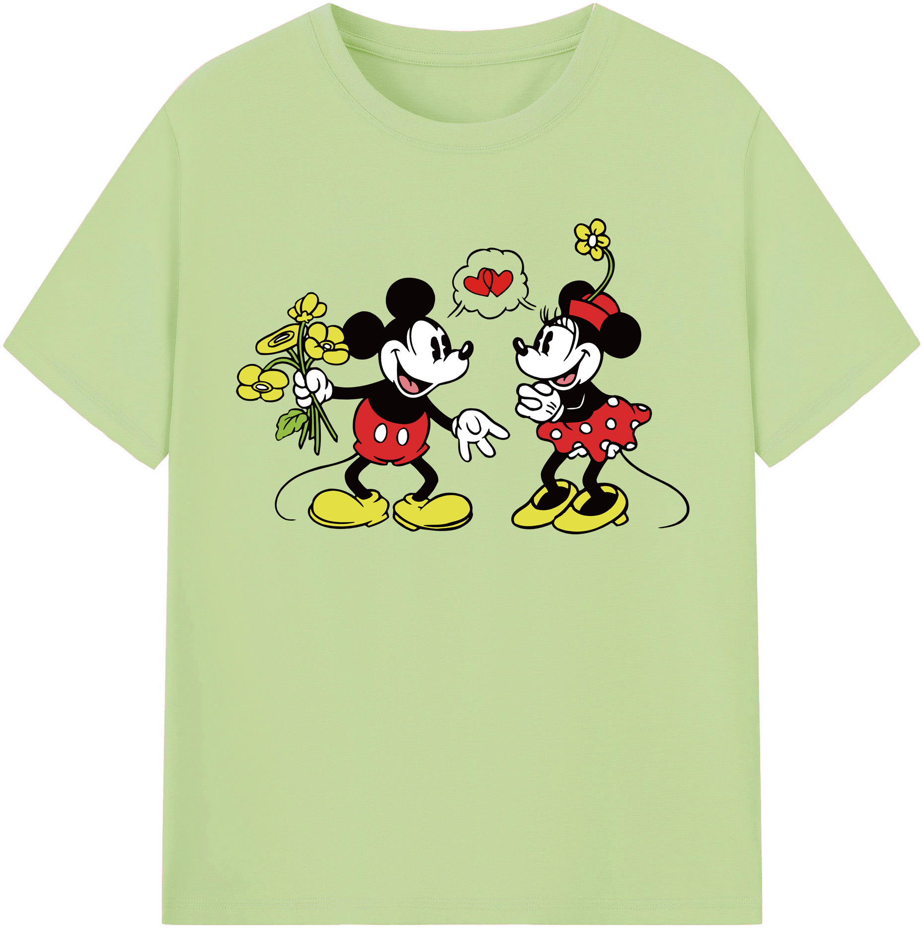 （画像用） ミッキーマウス Mickey Mouse 綿100％半袖Tシャツ（フロントプリント）